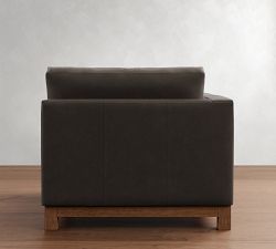 Build Your Own Jake Deep Seat Leather Brindle Wood Base Sectional