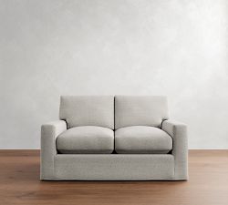 PB Comfort Modern Square Arm Slipcovered Sofa (62&quot;-118&quot;)