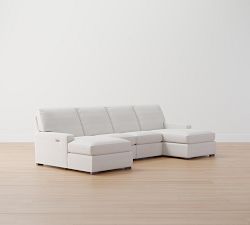 Turner Square Arm Power Reclining Double Chaise Sectional (135"&ndash;160")