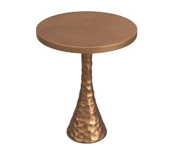 Jessalyn Round Hammered Metal Accent Table (16")