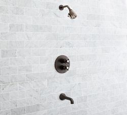 Victoria Cross Handle Thermostatic Bathtub &amp; Shower Set
