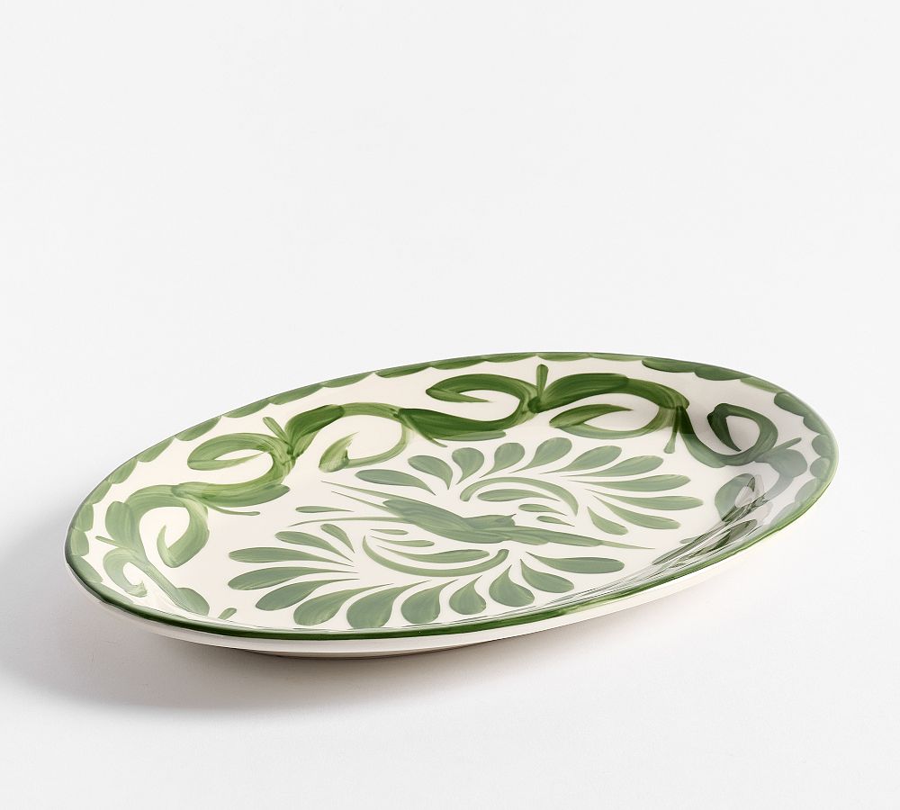 Pottery Barn Puebla Porcelain Oval Serving Platter - Small