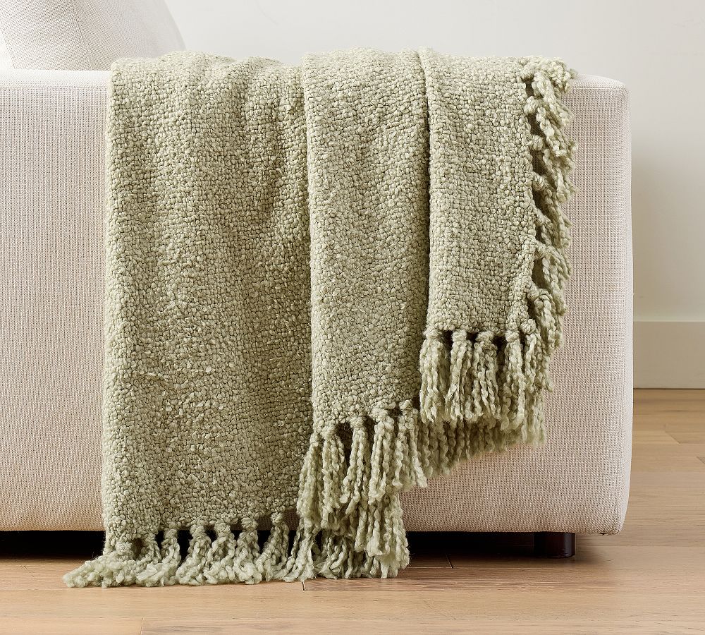 Dreamy Handwoven Fringe Throw - Tea, 50" x 60"