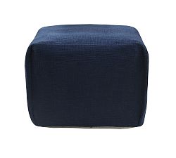 Open Box: Lev Cotton Pouf, 18&quot; x 14&quot; - Insignia Blue