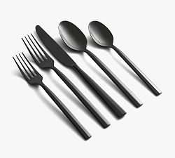 Open Box: Aero Tumbled Flatware, Set of 20 - Brushed Gunmetal