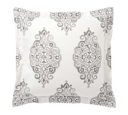 Open Box: Asher Medallion Percale Sham, Euro, Set of 2 - Gray