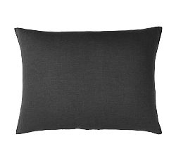 Open Box: Belgian Flax Linen King Lounger Sham, King, Set of 2 - Ebony