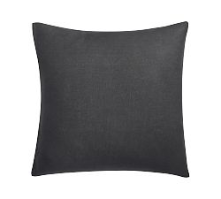 Open Box: Classic Belgian Flax Linen Knife Edge Sham, Euro, Set of 2 - Ebony