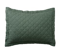 Open Box: Belgian Flax Linen Diamond Quilted Sham, Standard, Set of 2 - Pine