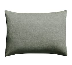 Open Box: Classic Belgian Flax Linen Knife Edge Sham, Standard, Set of 3 - Dark Forest