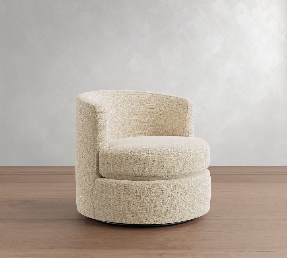 Balboa Swivel Chair - Polyester Wrapped Cushions, Performance Boucle Oatmeal