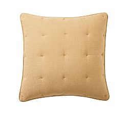 Open Box: Belgian Flax Linen Comforter Sham, Euro, Set of 2 - Harvest Gold