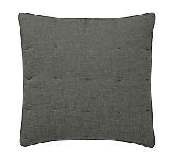 Open Box: Belgian Flax Linen Comforter Sham, Set of 3, Euro - Charcoal