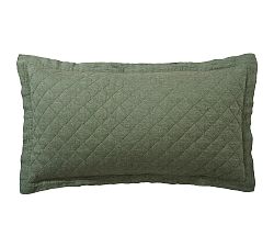 Open Box: Belgian Flax Linen Diamond Quilted Sham, Set of 3, King - Cypress