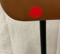 Open Box: Maison Leather Stool, Counter Height - Vintage Midnight, Antique Bronze Leg