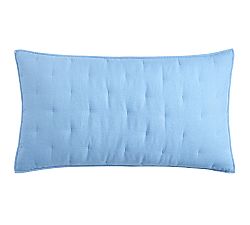 Open Box: Belgian Flax Linen Tufted Quilted Sham, King, Set of 2 - Cornflower