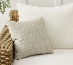 Open Box: Margot Diamond Outdoor Performance Pillow, 18" Square - Oyster