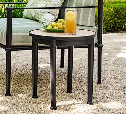 Ellis Metal Round Outdoor Side Table (18")