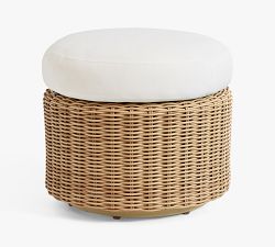 Huntington Wicker Petite Swivel Outdoor Ottoman (21")