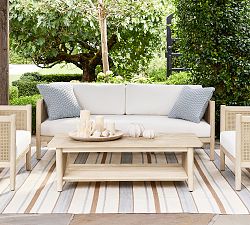 Marina Cane Rectangular Outdoor Coffee Table (52")