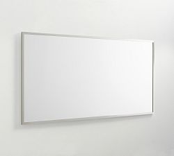 Open Box: Kensington Double Wide Rectangular Mirror, French Cleat Mount - Satin Nickel