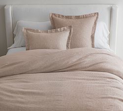 Open Box: European Flax Linen Waffle Duvet Cover, Twin/Twin XL - Smoky Quartz