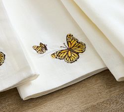 Embroidered Butterfly Cotton Napkins - Set of 4