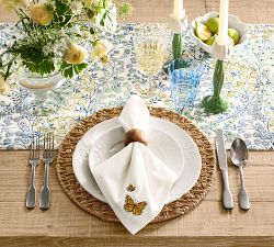 Embroidered Butterfly Cotton Napkins - Set of 4