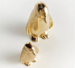 Handcrafted Gold Penguin Pair
