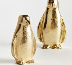 Handcrafted Gold Penguin Pair