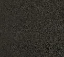 Open Box: Wells Leather Armchair, Polyester Wrapped Cushions - Mason Pebble Graphite, Drifted Black Legs