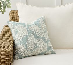 Open Box: Sylvie Palm Outdoor Performance Pillow, 18" - Sky