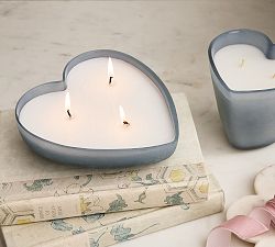 Frosted Glass Heart Candle 