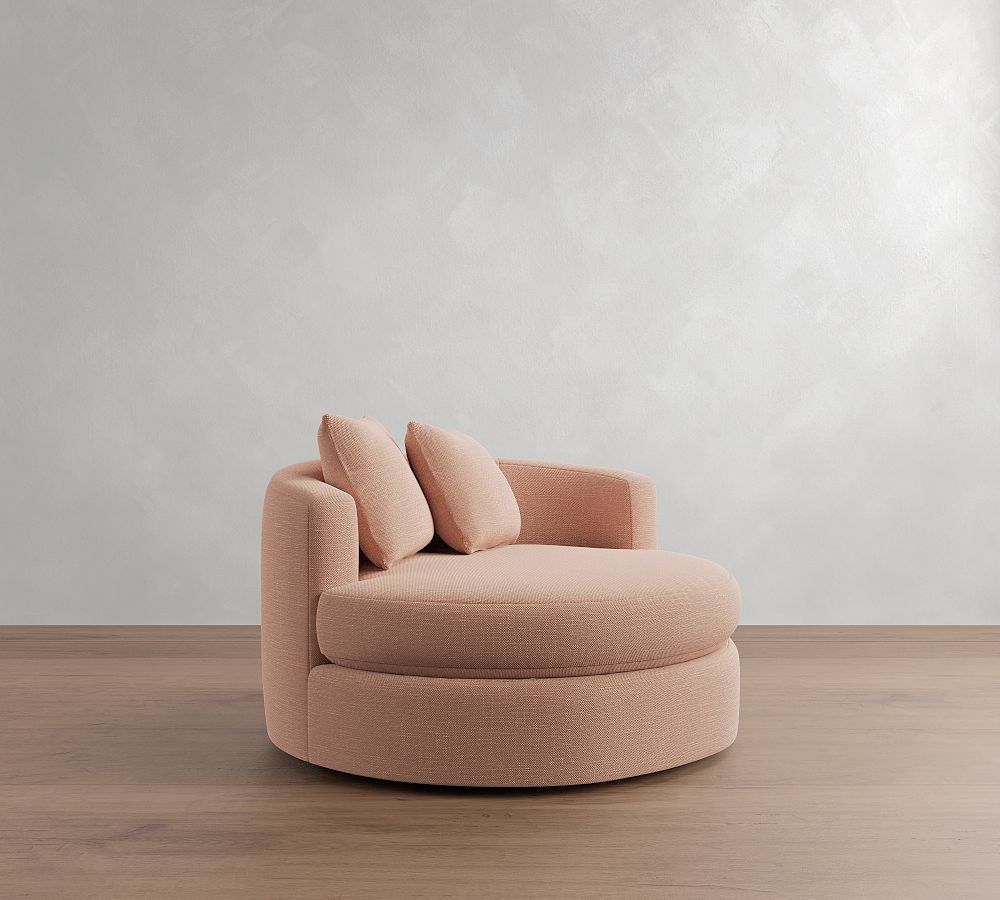 Balboa Swivel Chair - High Performance Contract Grade, Kravet rose toile, Sage