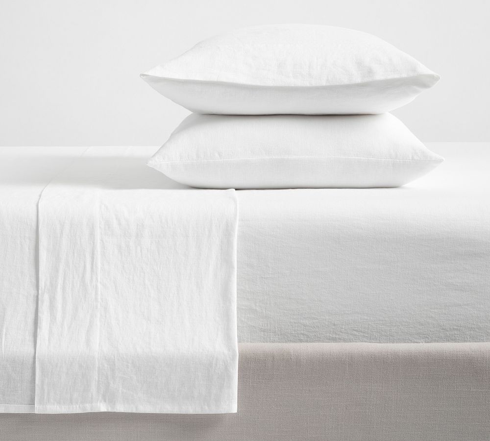 European Flax Linen Cotton Sheet Set (Queen) | White