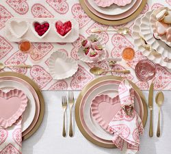 Heirloom Scalloped Heart Stoneware Candy Dish