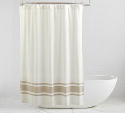 Modern Farmhouse Striped Shower Curtain