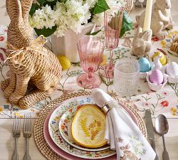 Bunny Embroidered Cotton Napkins - Set of 4