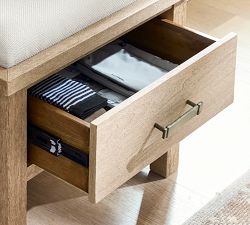 Farmhouse Upholstered Dresser Seat by Michael Graves Design