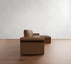 Westwood Roll Arm Leather Modular Chaise Sectional (148")