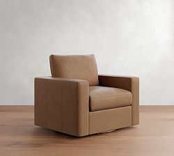 Westwood Square Arm Leather Swivel Chair