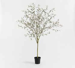 Faux Potted Faded Olive Tree