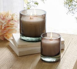Hammered Glass Scented Candle - Bergamot &amp; White Oak
