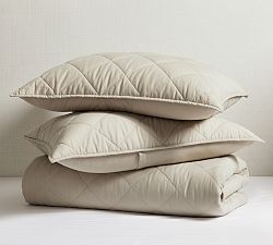 3 Piece Cotton Diamond Quilt &amp; Sham Set