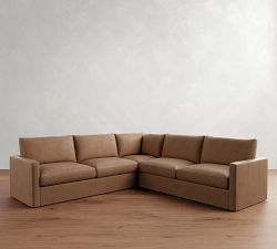 Westwood Slim Arm Leather 3-Piece Sectional (119")