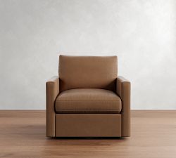 Westwood Slim Arm Leather Swivel Chair