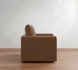 Westwood Square Arm Leather Swivel Chair