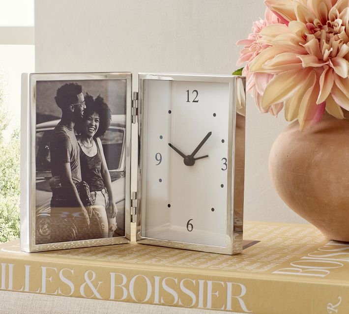 フォトフレーム  BLISSTIME PICTURE FRAME & CLOCK Picture Frame Clock | Pottery Barn
