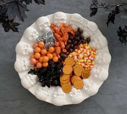 Figural Skull Stoneware Candy Bowl