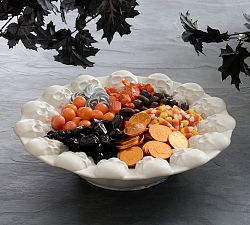 Figural Skull Stoneware Candy Bowl